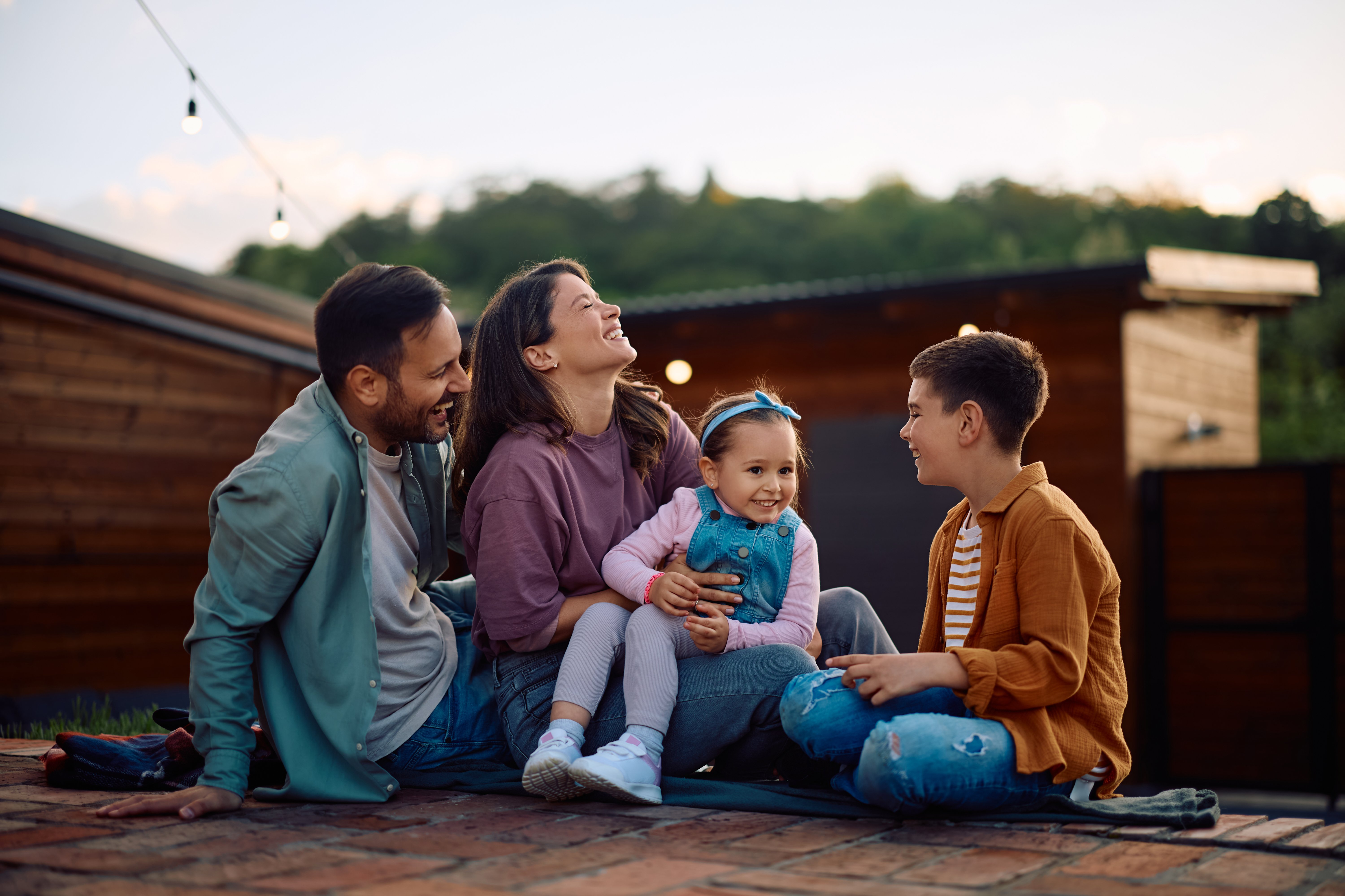 family enjoying their summer together 