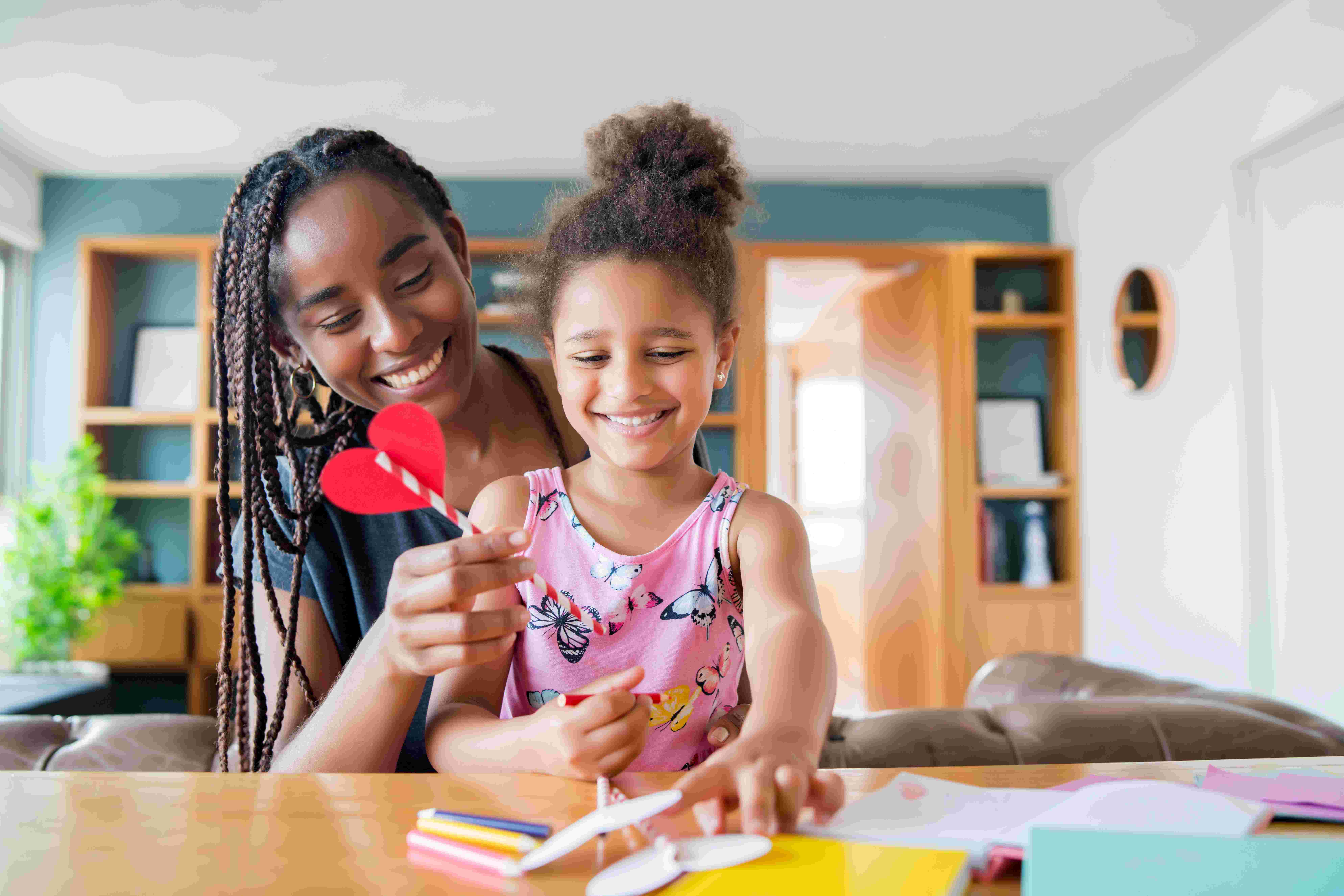 mother and daughter playing
